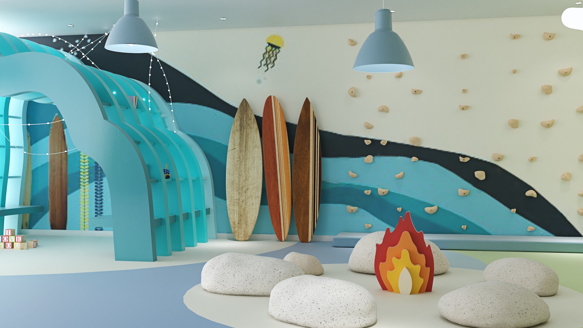 a bedroom with a bed and a desk