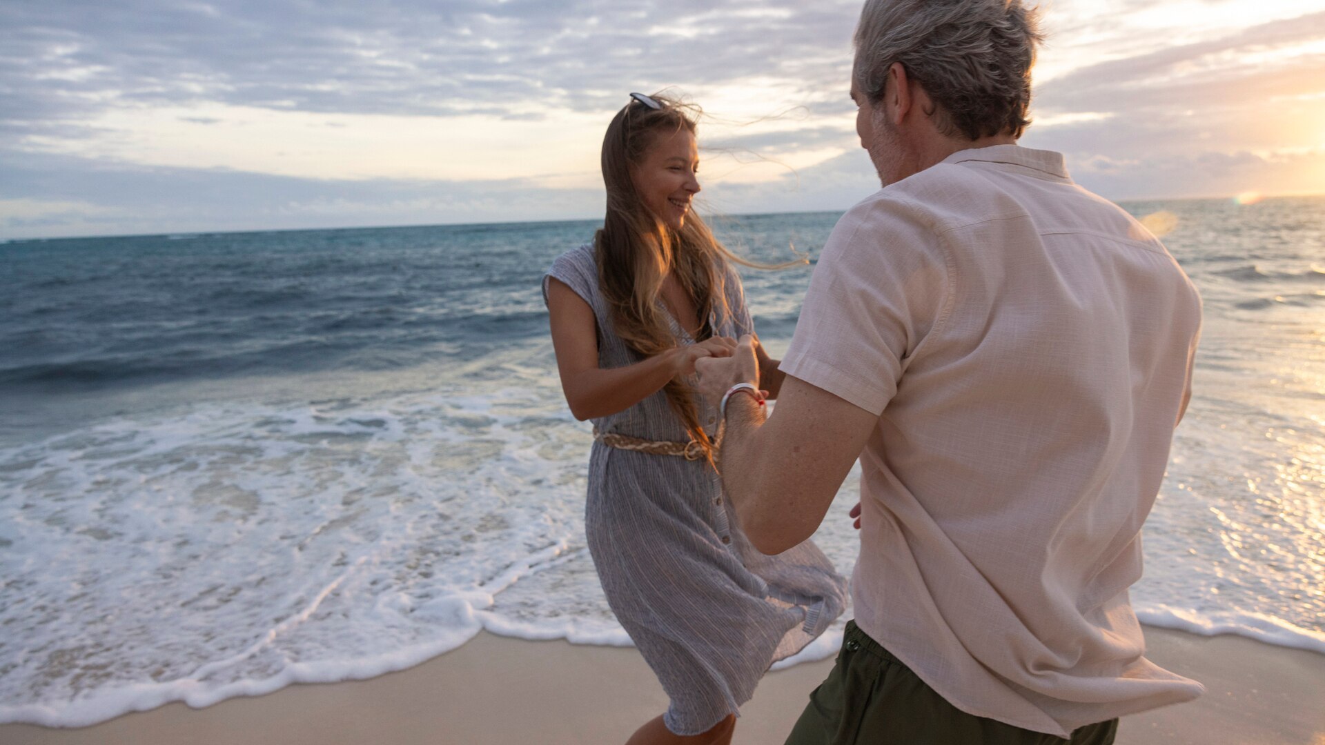 a group of people in the water