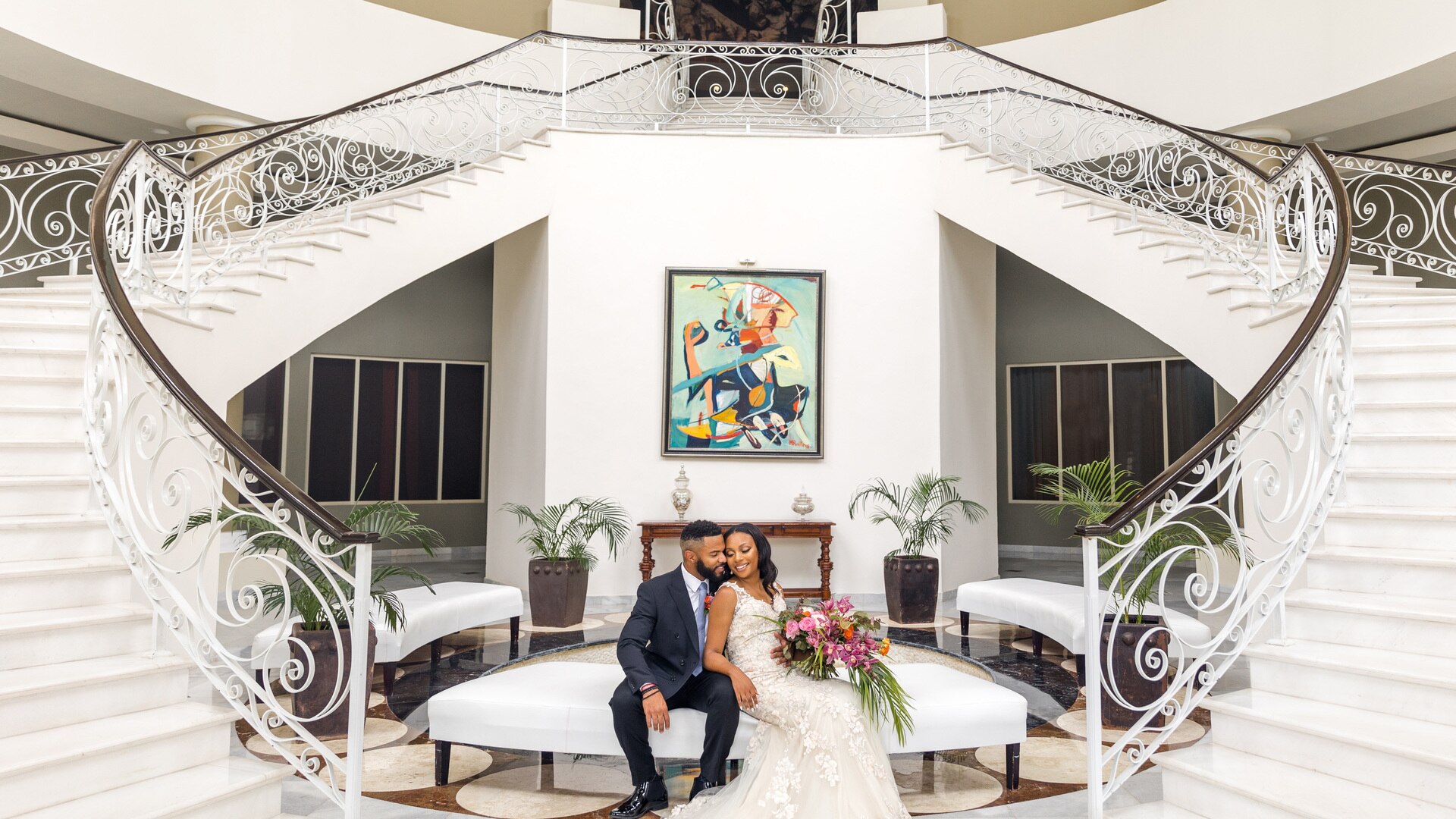 a person standing in a room