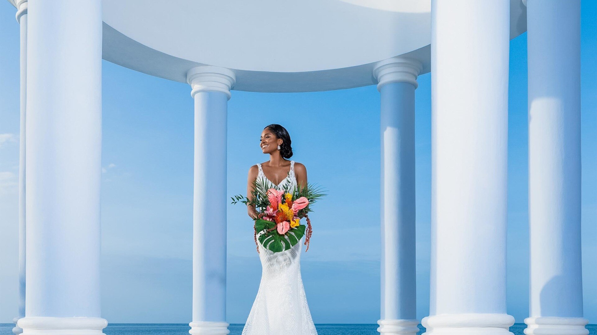a glass with a blue background