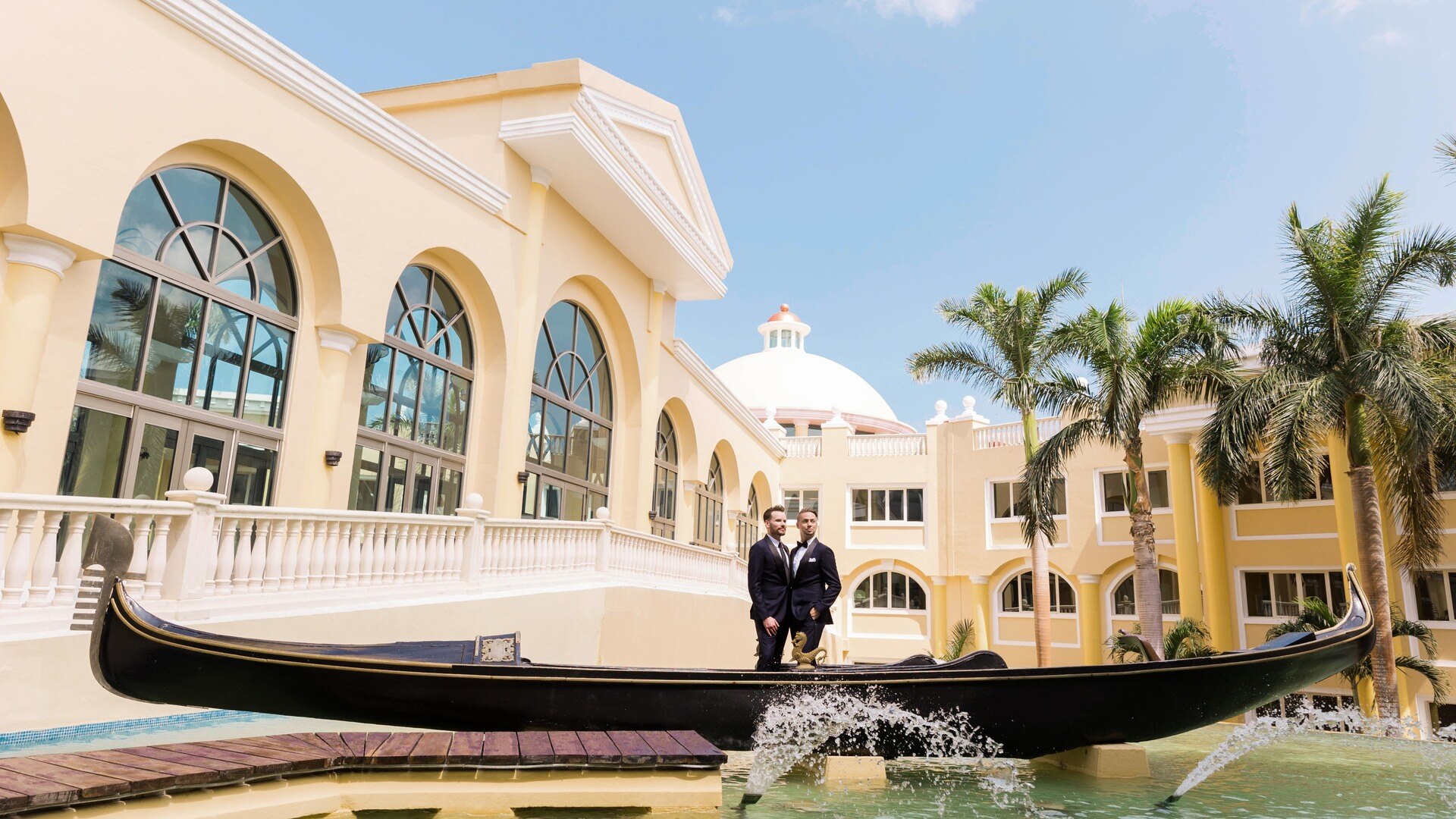 a boat sitting on top of a building