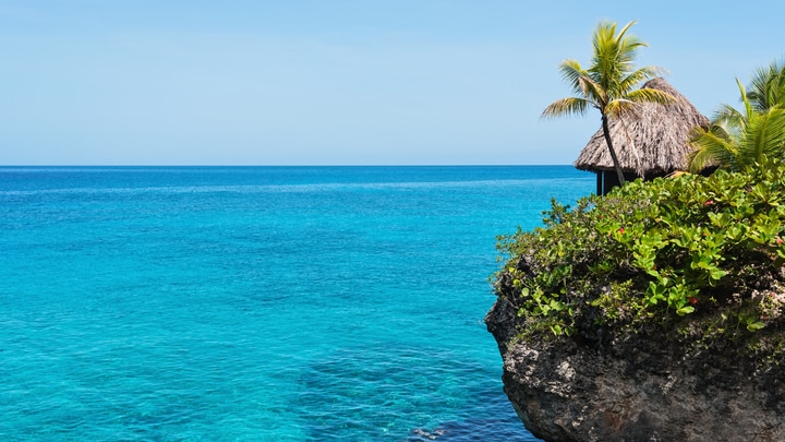 a body of water next to the ocean