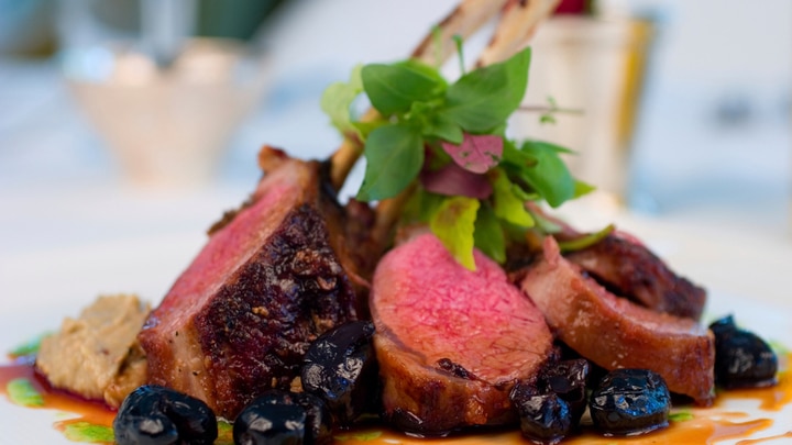 a close up of food on a plate