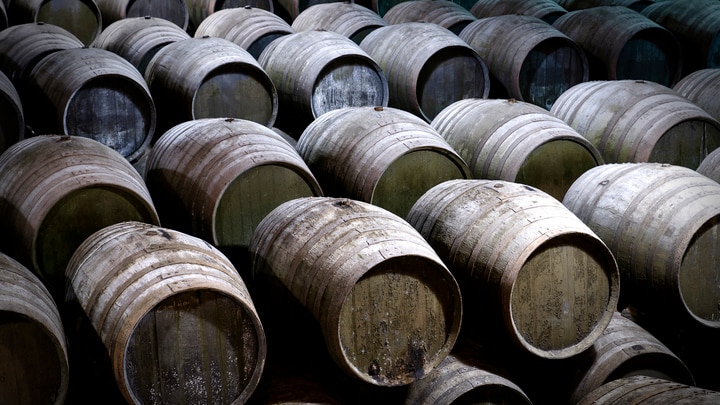 a close up of a barrel