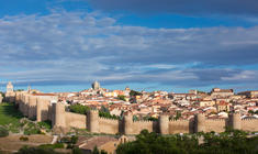 a castle on a hill overlooking a city