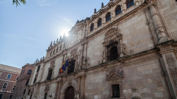 a large stone building with a clock tower