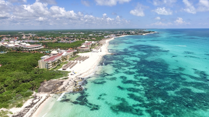 a large body of water next to the ocean