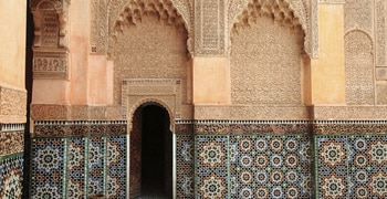 a close up of a stone building