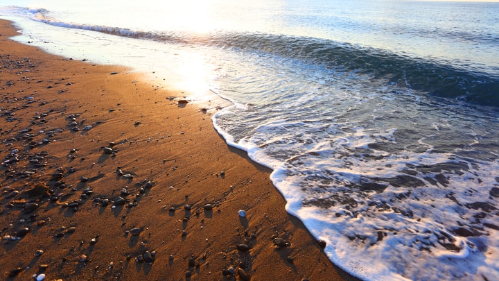 ein Sandstrand am Meer