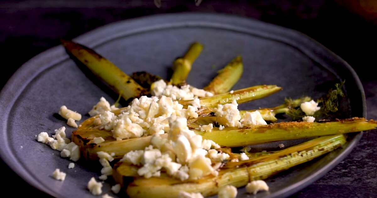 Recipe Caramelized fennel with goat cottage cheese