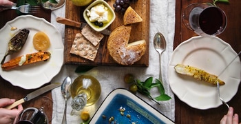 a table full of food